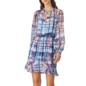 Parker Plaid Print Blouson Silk Dress - COPY